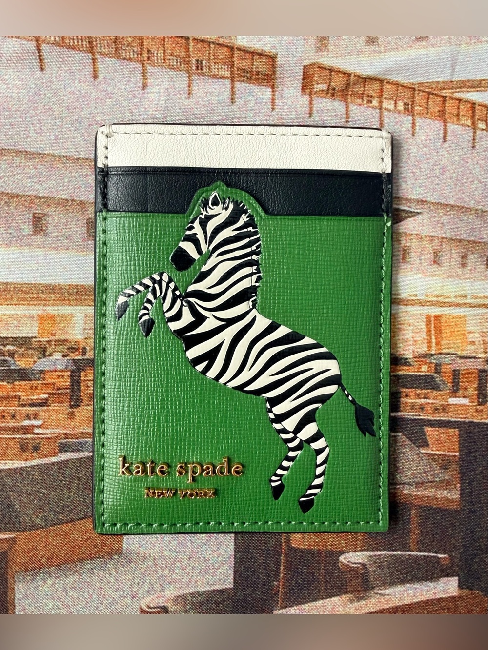 Kate Spade Ziggy Zebra Embellished Cardholder